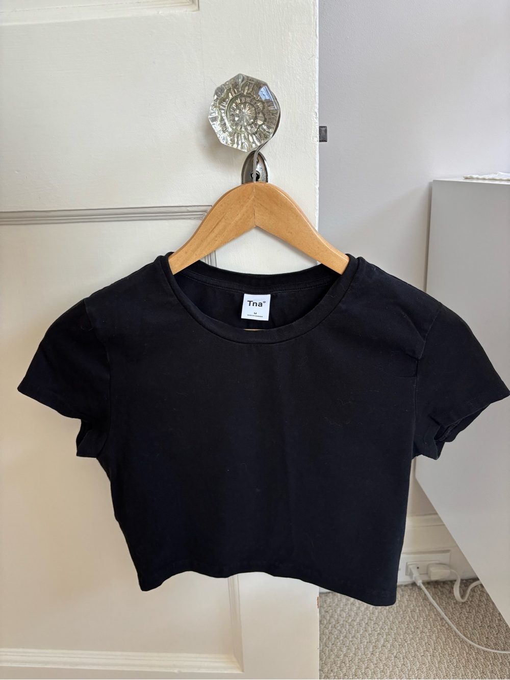 TNA Black Cropped Tee